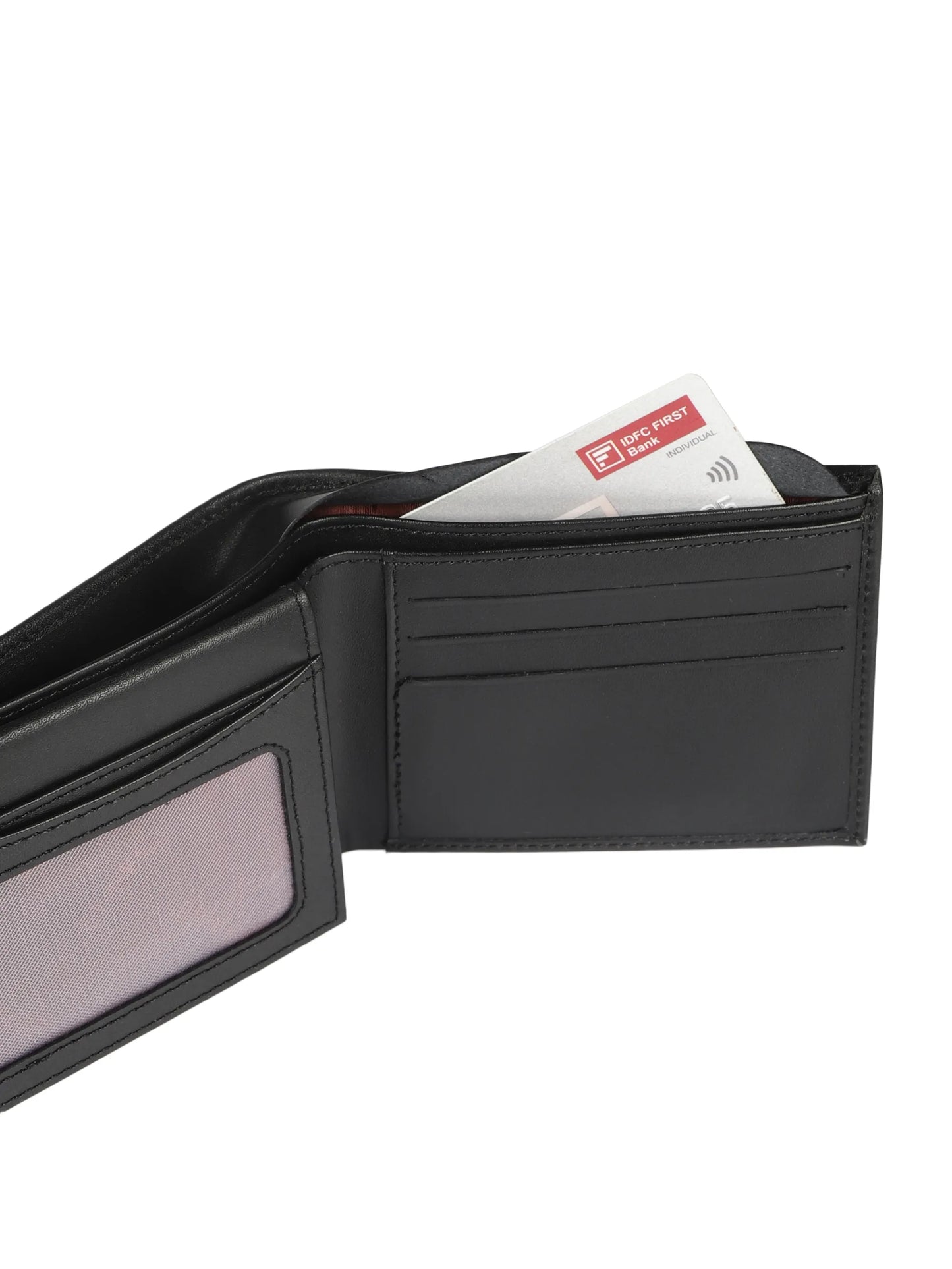 IN.HIDE Black Soft Shiny Leather Wallet for Men – 10 Card Slots, Hidden Pocket, Premium Quality