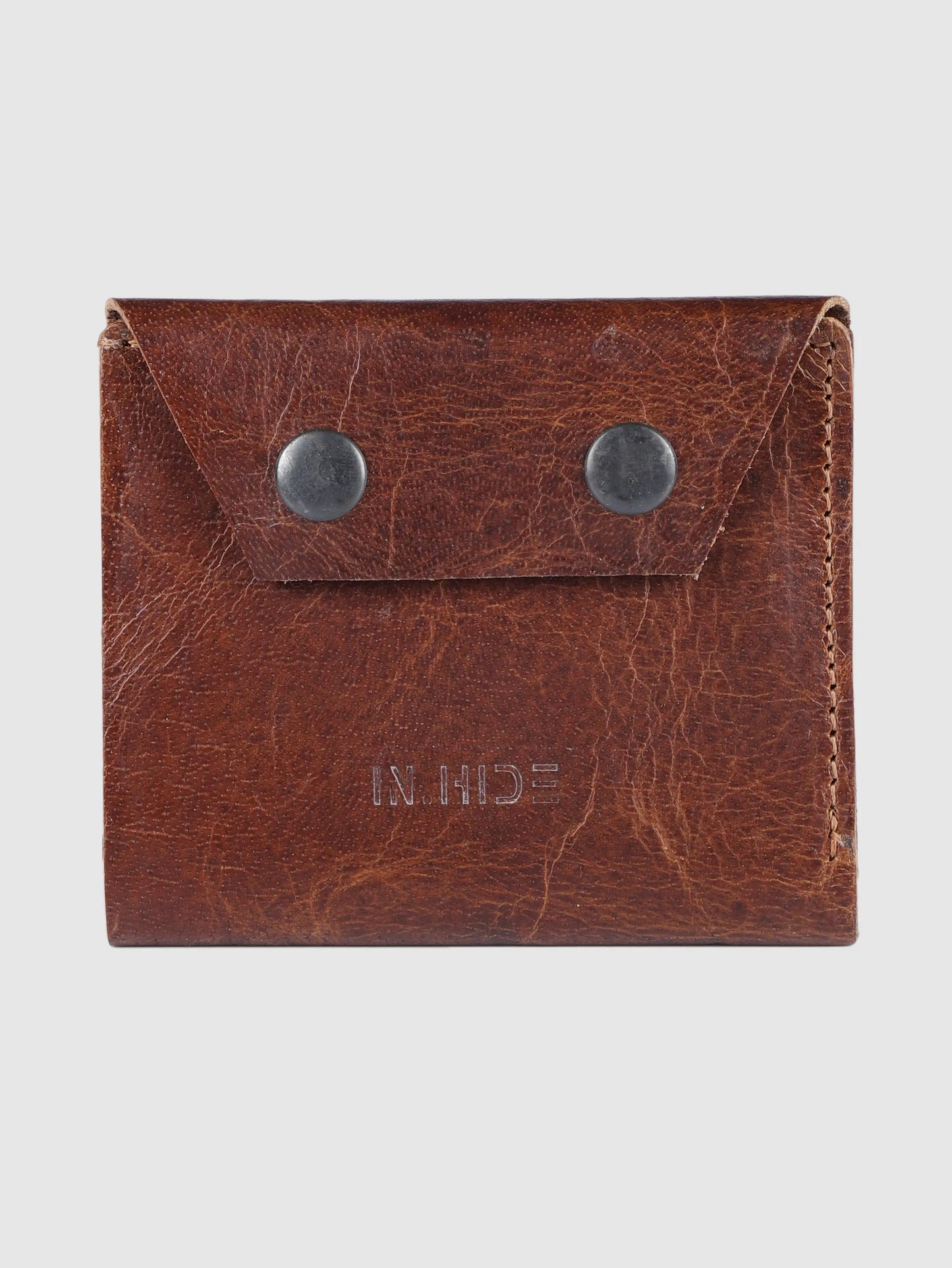 INHIDE Rustic Handcrafted Leather Brown Wallet