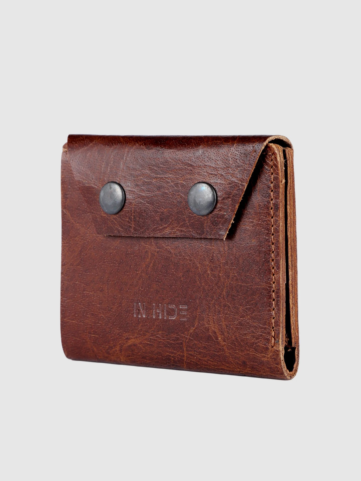 INHIDE Rustic Handcrafted Leather Brown Wallet
