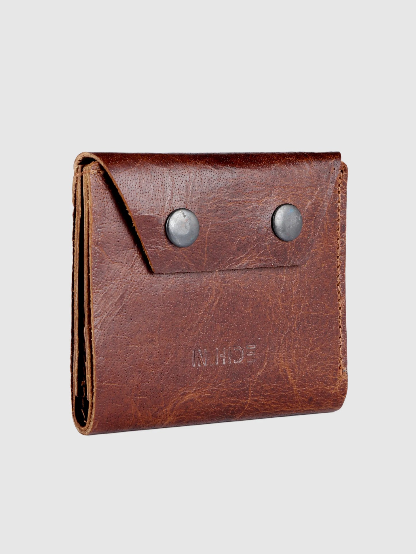 INHIDE Rustic Handcrafted Leather Brown Wallet