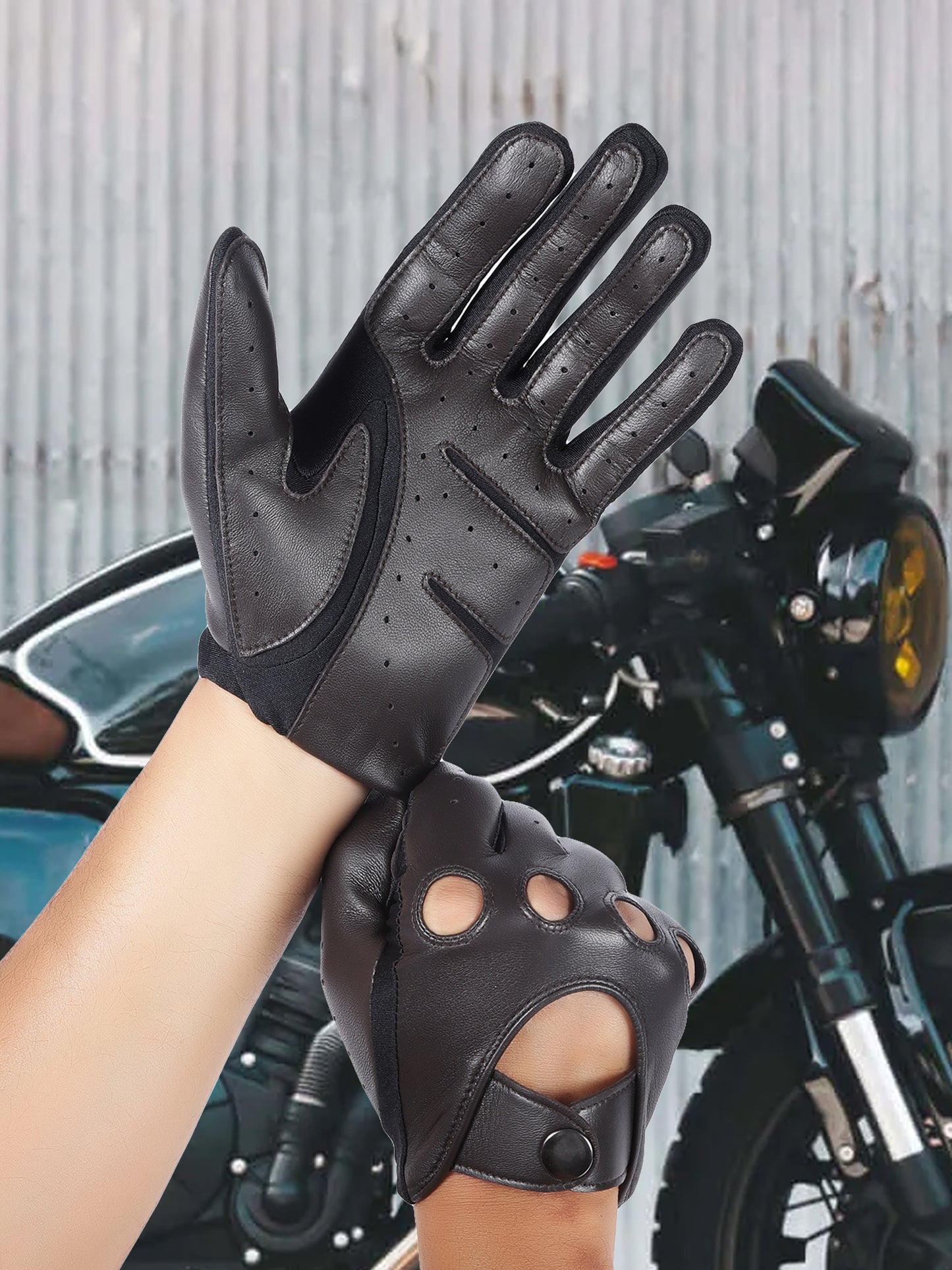 IN.HIDE Classic Rider Gloves - Dark Brown