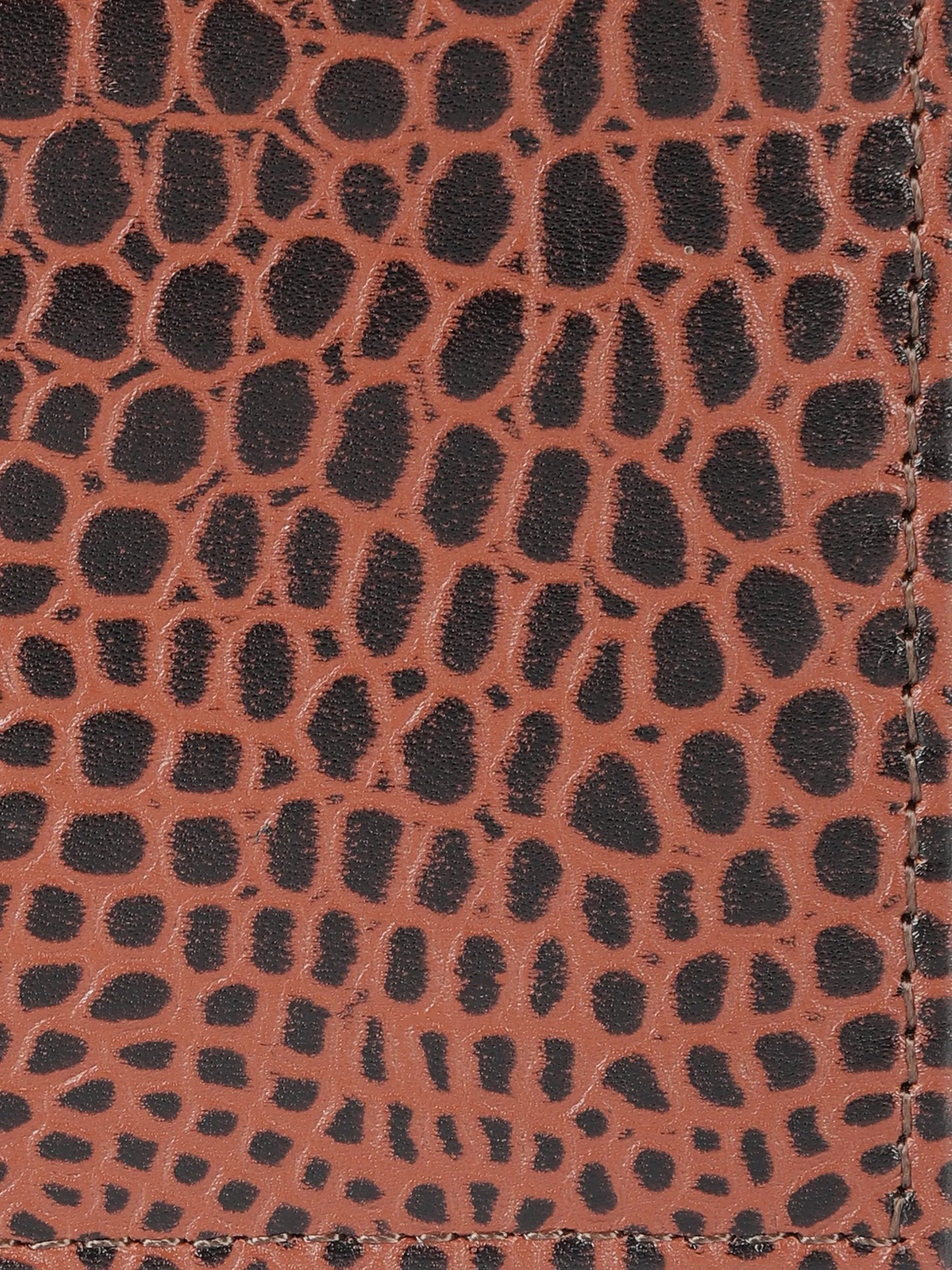 IN.HIDE Classic Croco Dark Brown Real Leather Bi-Fold Wallet with 11 Card Holders for Men