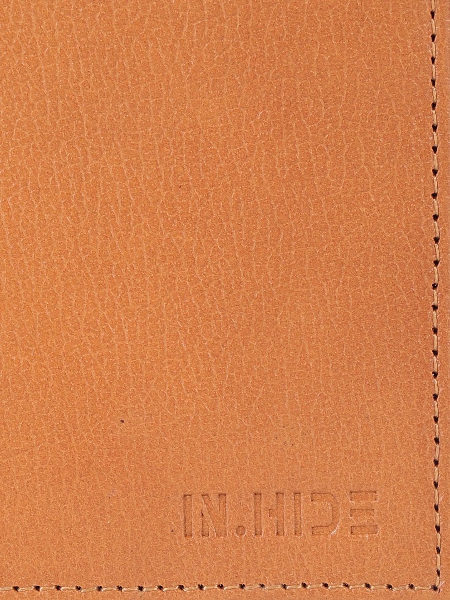 IN.HIDE Classic Tan & Black Soft Matte Real Leather Dual-Color Wallet for Men