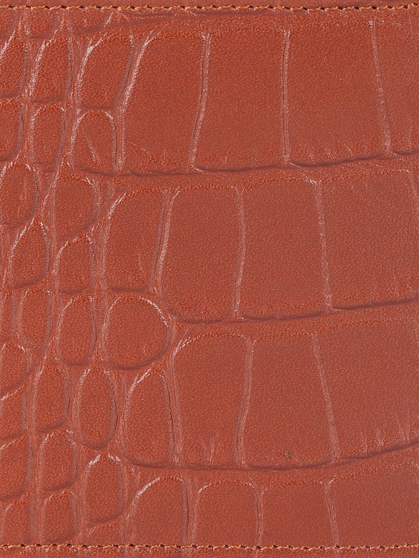 IN.HIDE Classic Croco Dual Cognac & Tan Real Leather Bi-Fold Wallet with 11 Card Holders for Men