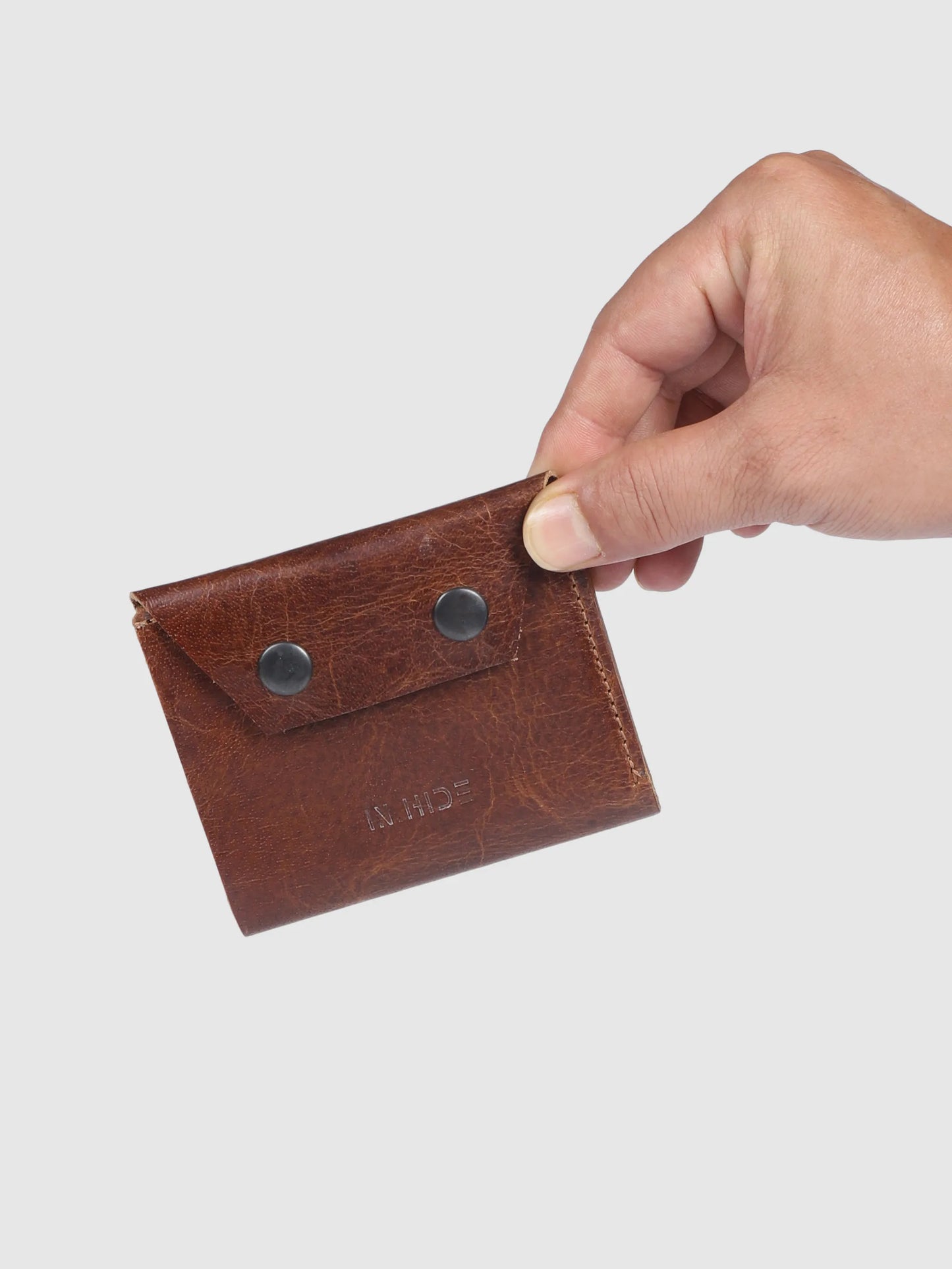 INHIDE Rustic Handcrafted Leather Brown Wallet