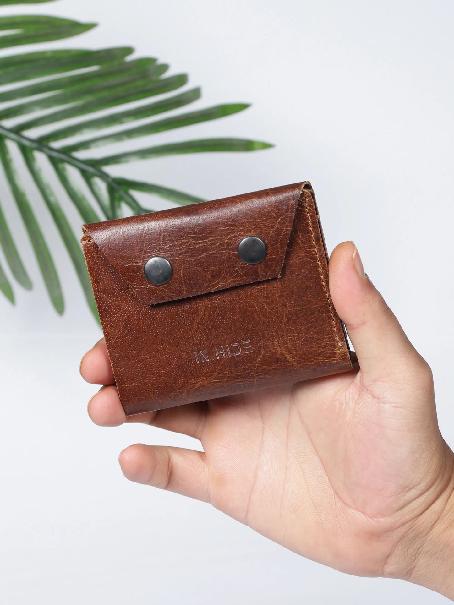 INHIDE Rustic Handcrafted Leather Brown Wallet