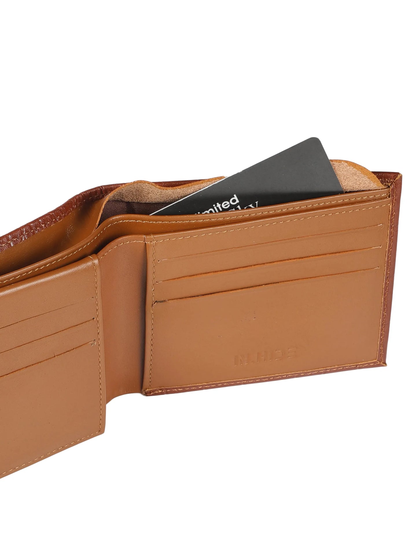 IN.HIDE Classic Croco Dual Cognac & Tan  Real Leather Bi-Fold Wallet with 11 Card Holders for Men