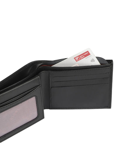 IN.HIDE Black Soft Shiny Leather Wallet for Men – 10 Card Slots, Hidden Pocket, Premium Quality