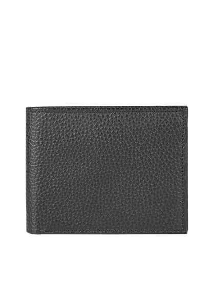 IN.HIDE Classic Black PDM Real Leather Bi-Fold Wallet with 10 Card Holders for Men