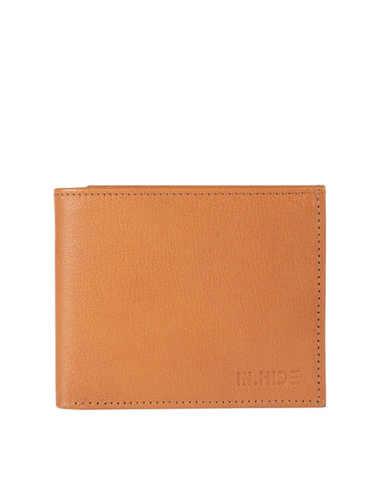 IN.HIDE Classic Tan & Black Soft Matte Real Leather Dual-Color Wallet for Men