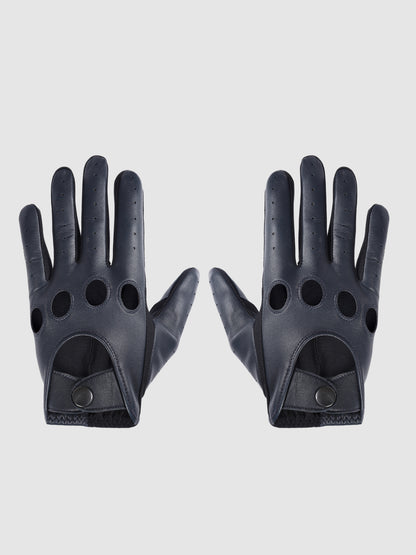 IN.HIDE Classic Rider Gloves - Navy Blue