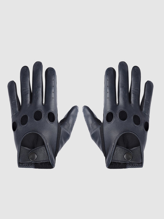 IN.HIDE Classic Rider Gloves - Navy Blue