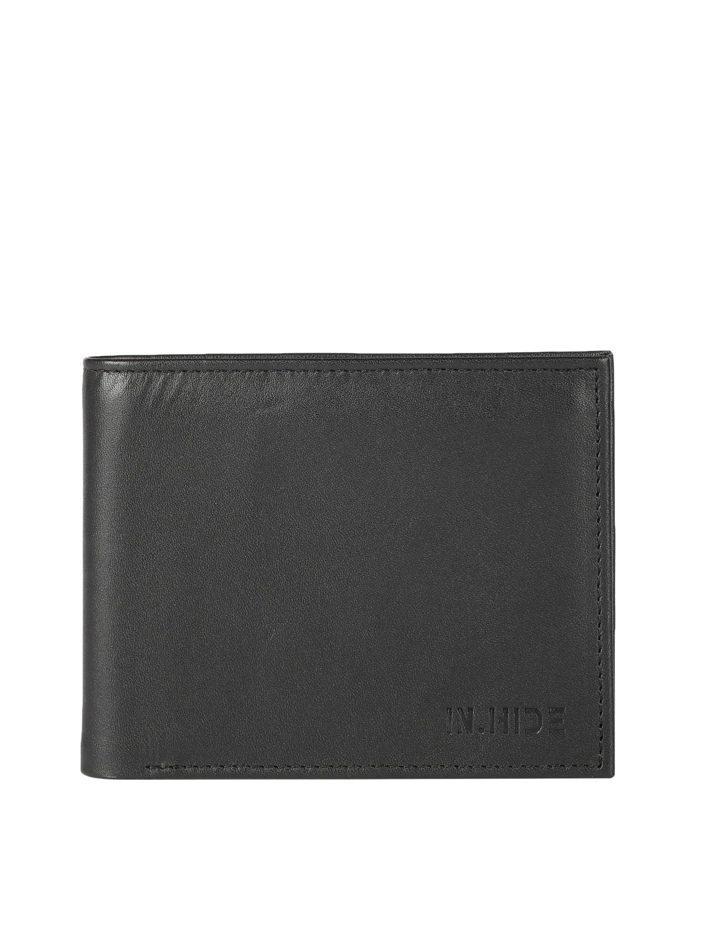 IN.HIDE Black & Red Soft Matte Real Leather Dual-Color Wallet for Men
