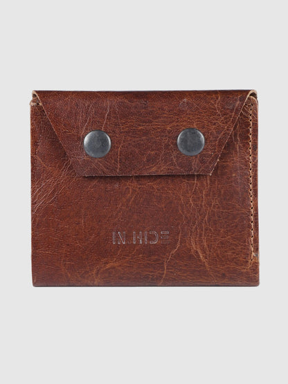 INHIDE Rustic Handcrafted Leather Brown Wallet