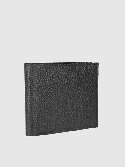 IN.HIDE Classic Black PDM Real Leather Bi-Fold Wallet with 10 Card Holders for Men