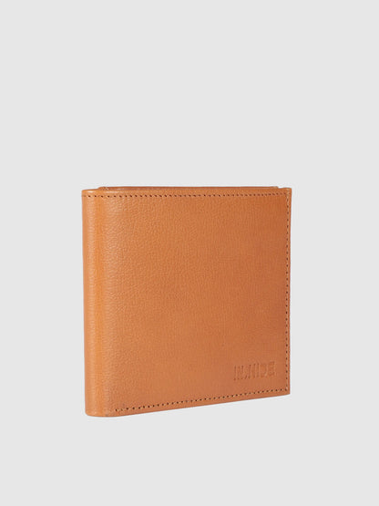 IN.HIDE Classic Tan & Black Soft Matte Real Leather Dual-Color Wallet for Men