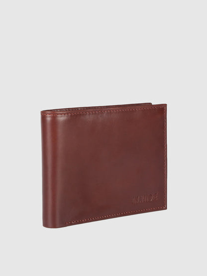 IN.HIDE Cherry Red Soft Shiny Real Leather Wallet for Men - 6 card slots with coin Pocket