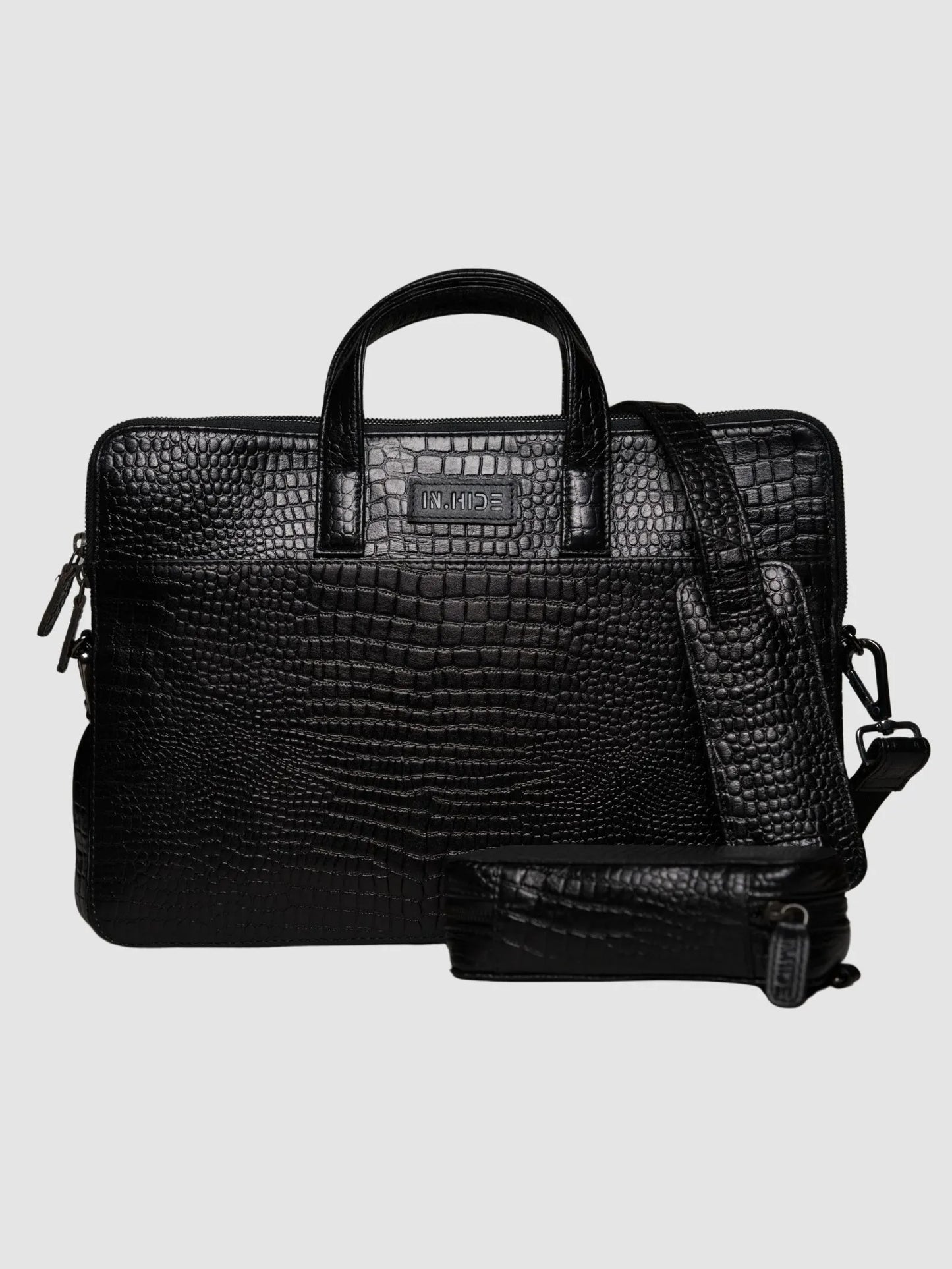 INHIDE Executive Croco Leather Laptop Bag