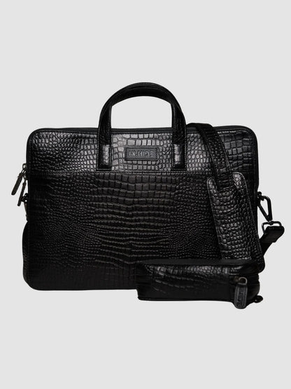 INHIDE Executive Croco Leather Laptop Bag