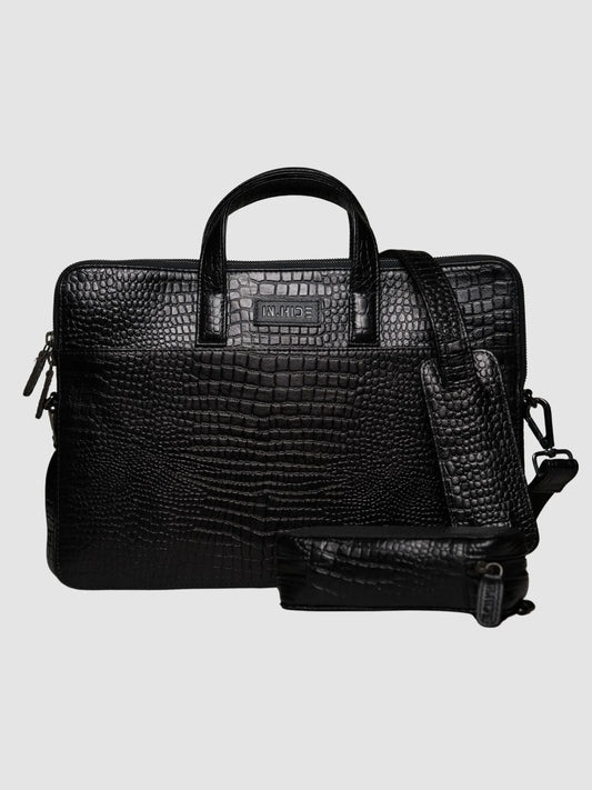 INHIDE Executive Croco Leather Laptop Bag