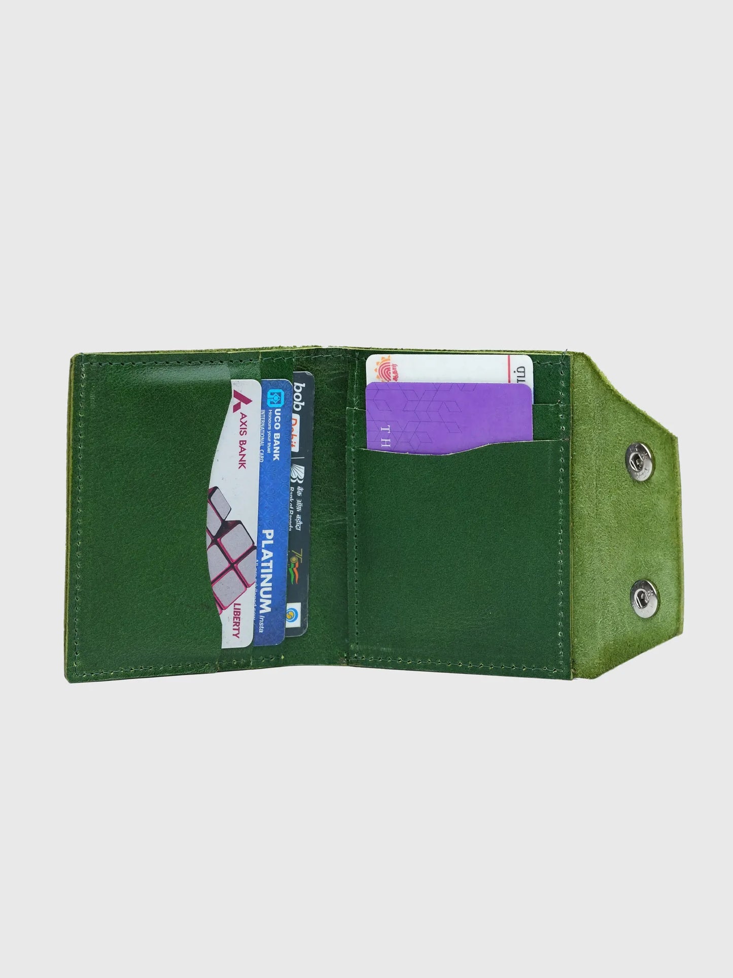INHIDE Rustic Handcrafted Leather Green Wallet