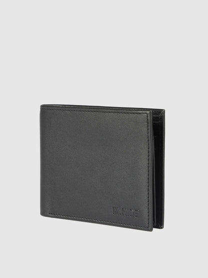 IN.HIDE Black Soft Shiny Leather Wallet for Men – 10 Card Slots, Hidden Pocket, Premium Quality