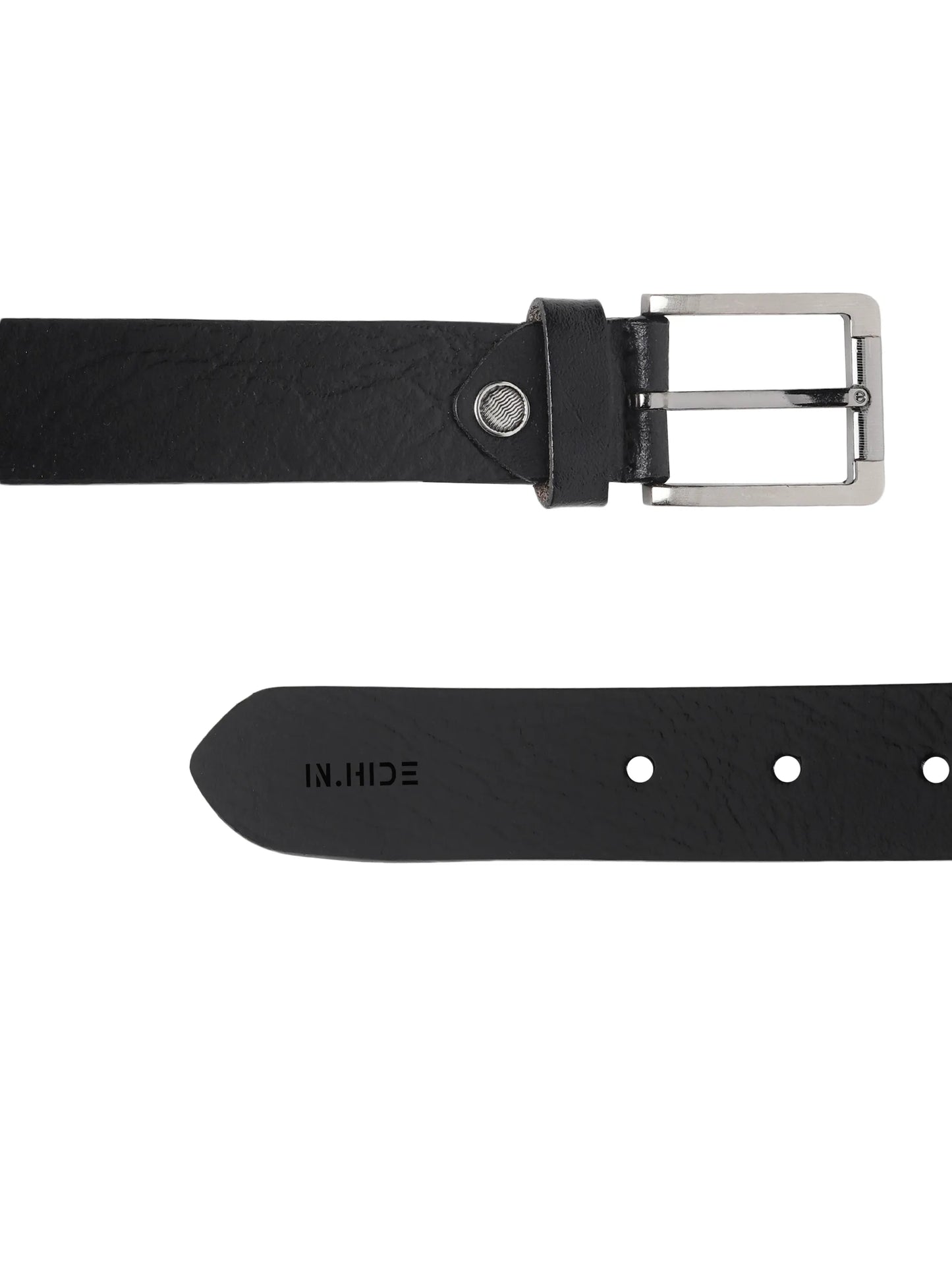INHIDE Black Leather Casual Belt Men