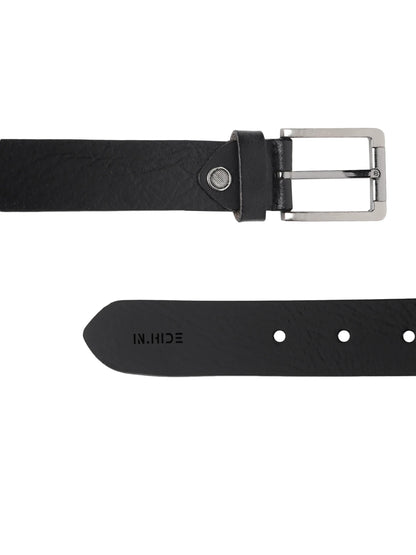 INHIDE Black Leather Casual Belt Men