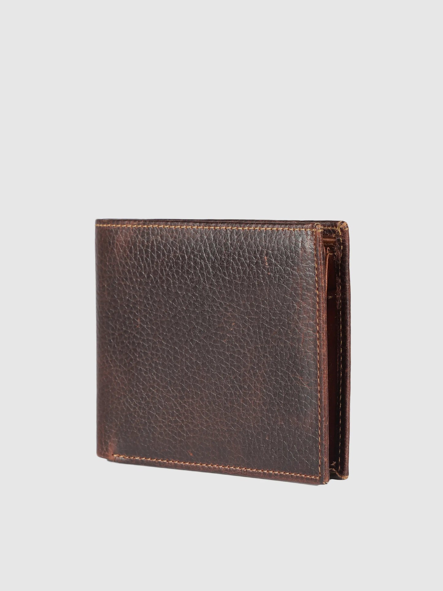 IN.HIDE Dark Brown Vintage Real Leather Wallet for Men - 6 card slots with coin Pocket