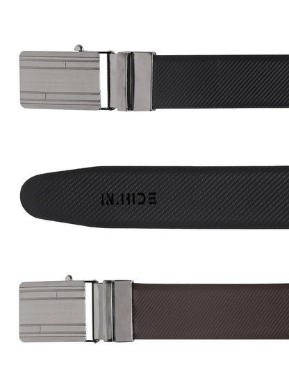 INHIDE Reversible Black Brown Leather Belt Men
