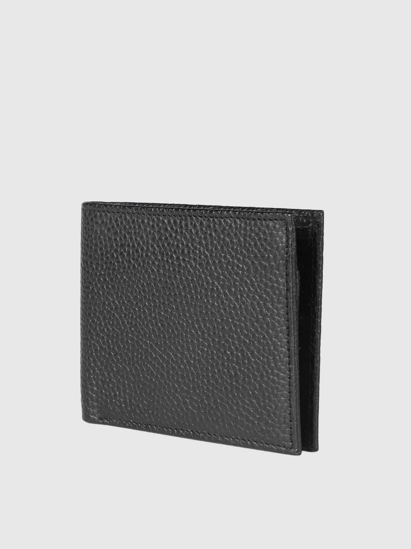 IN.HIDE Classic Black PDM Real Leather Bi-Fold Wallet with 10 Card Holders for Men