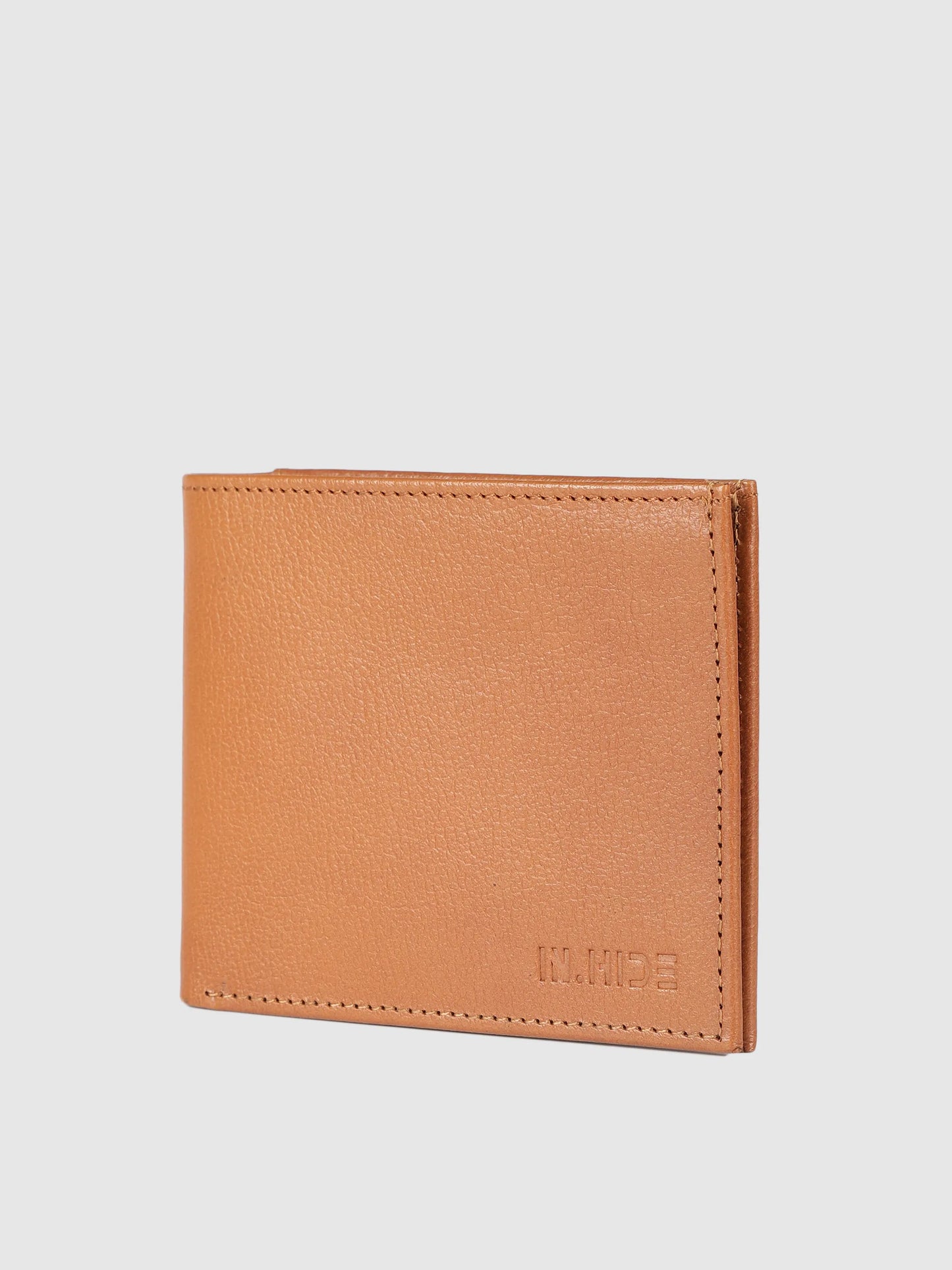 IN.HIDE Classic Tan & Black Soft Matte Real Leather Dual-Color Wallet for Men