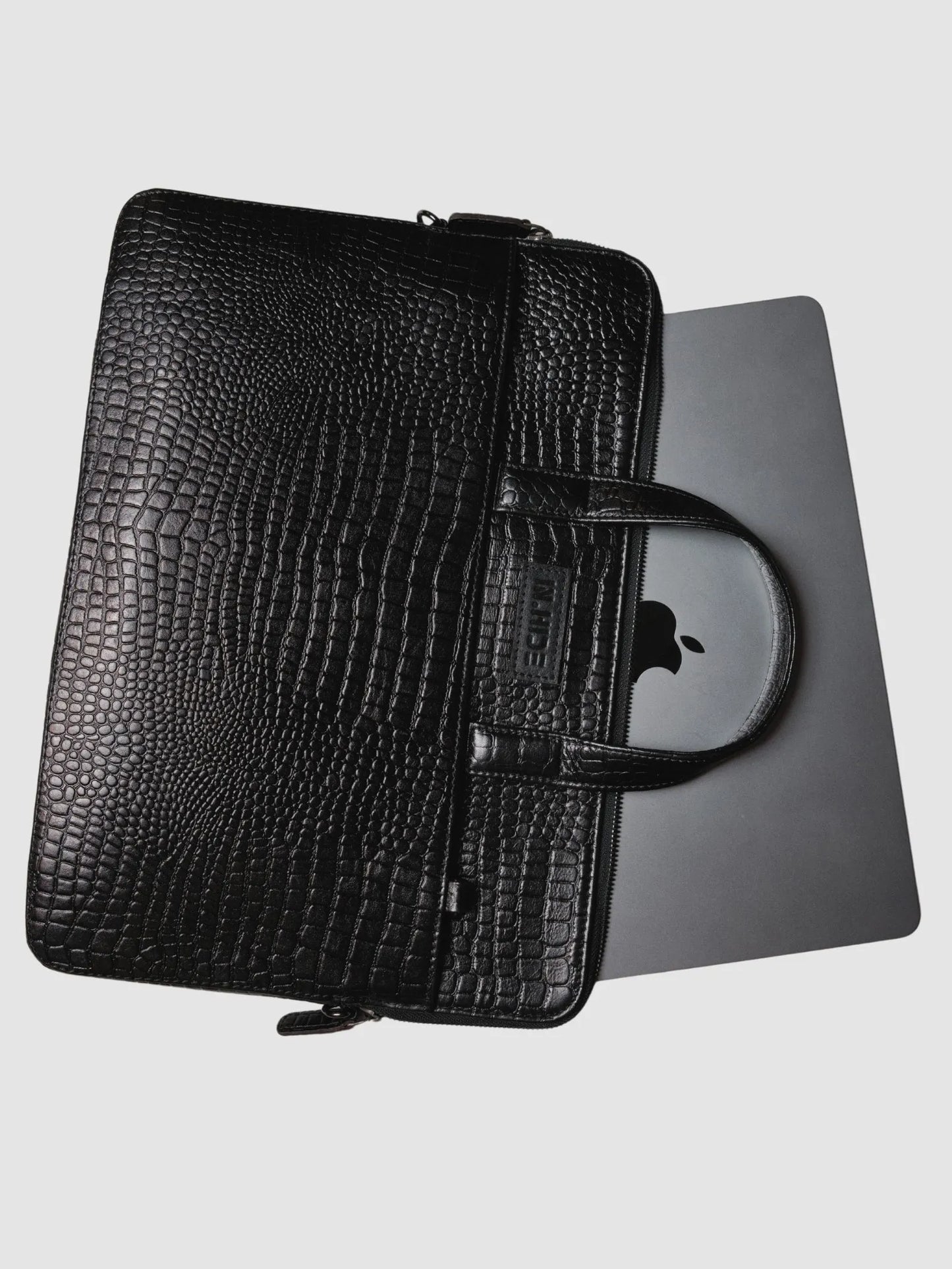 INHIDE Executive Croco Leather Laptop Bag
