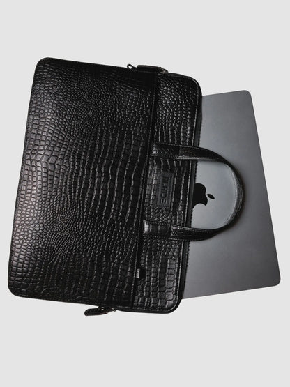 INHIDE Executive Croco Leather Laptop Bag