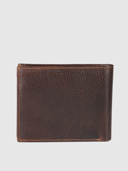 IN.HIDE Dark Brown Vintage Real Leather Wallet for Men - 6 card slots with coin Pocket
