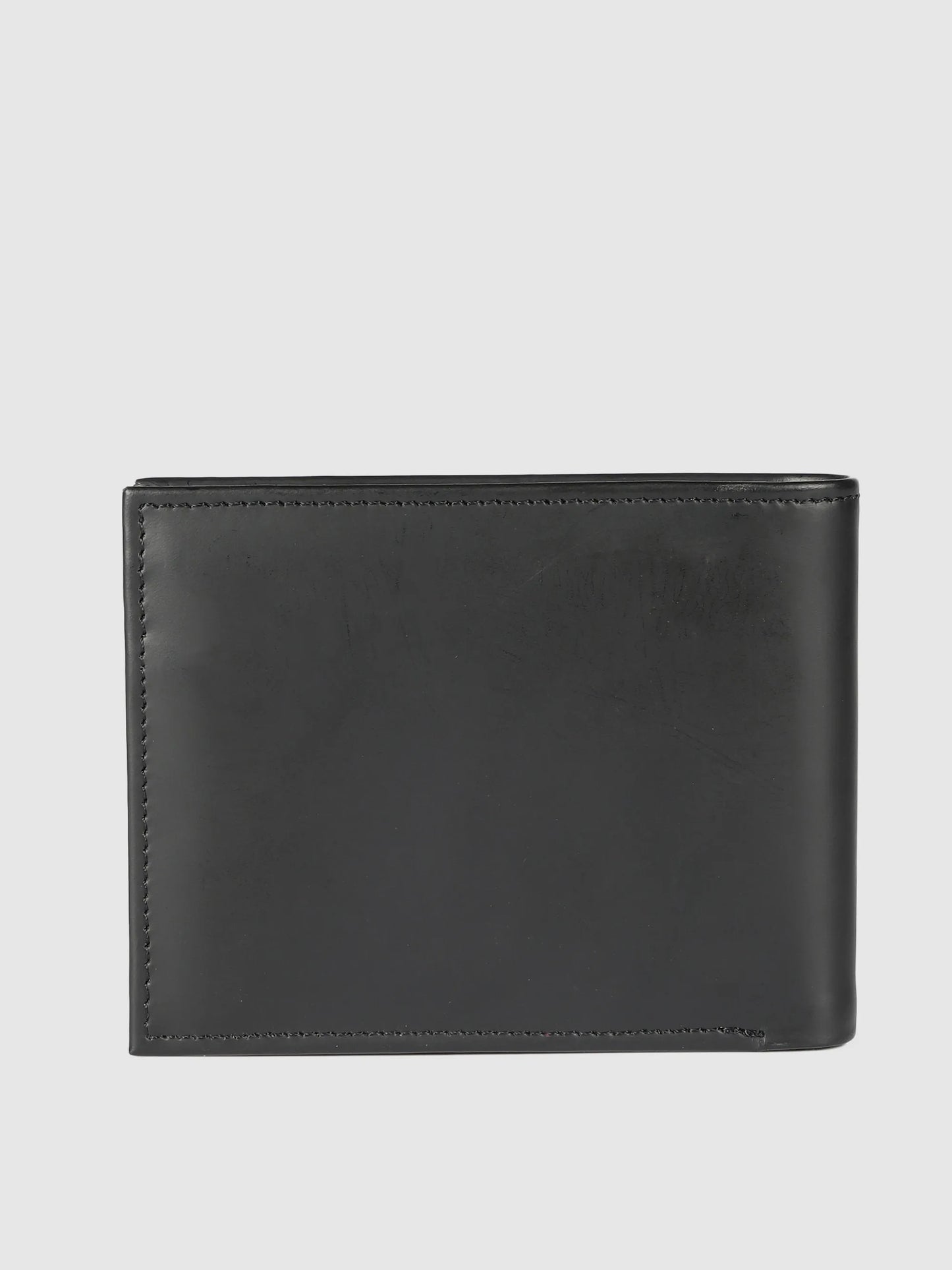 IN.HIDE Black Soft Matte Finish Real Leather Wallet for Men - 6 card slots with coin Pocket