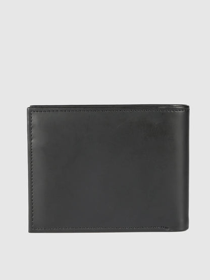 IN.HIDE Black Soft Matte Finish Real Leather Wallet for Men - 6 card slots with coin Pocket