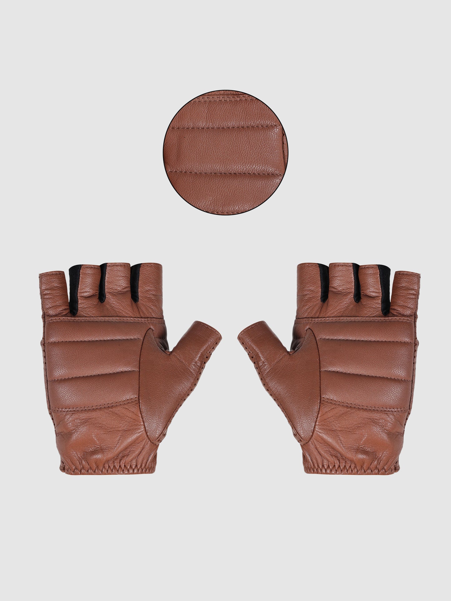 IN.HIDE Classic Rider Half Gloves - Tan