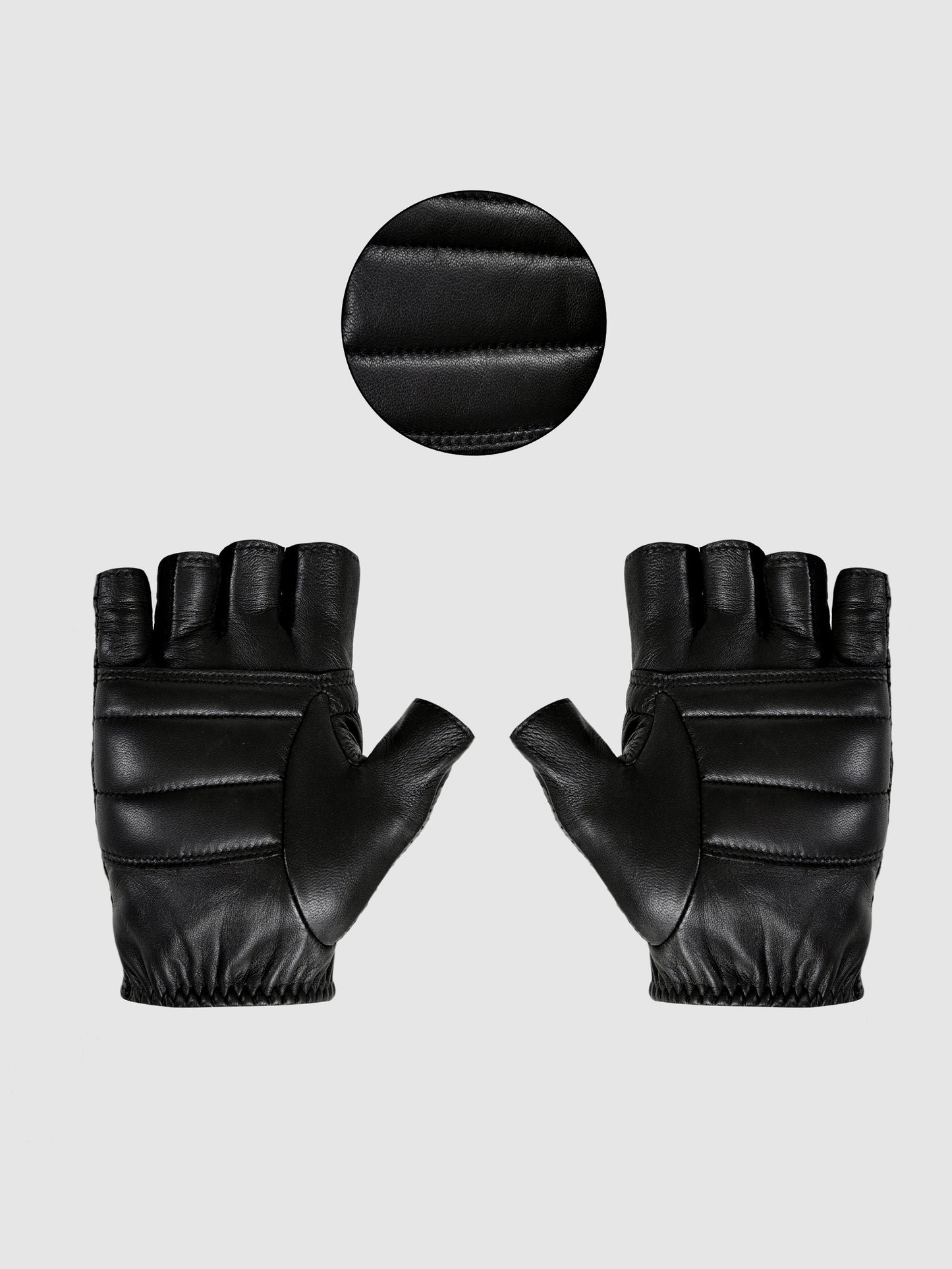 IN.HIDE Classic Rider Half Gloves - Black