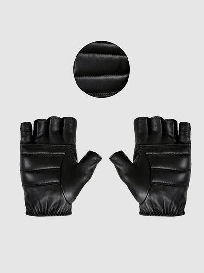 IN.HIDE Classic Rider Half Gloves - Black