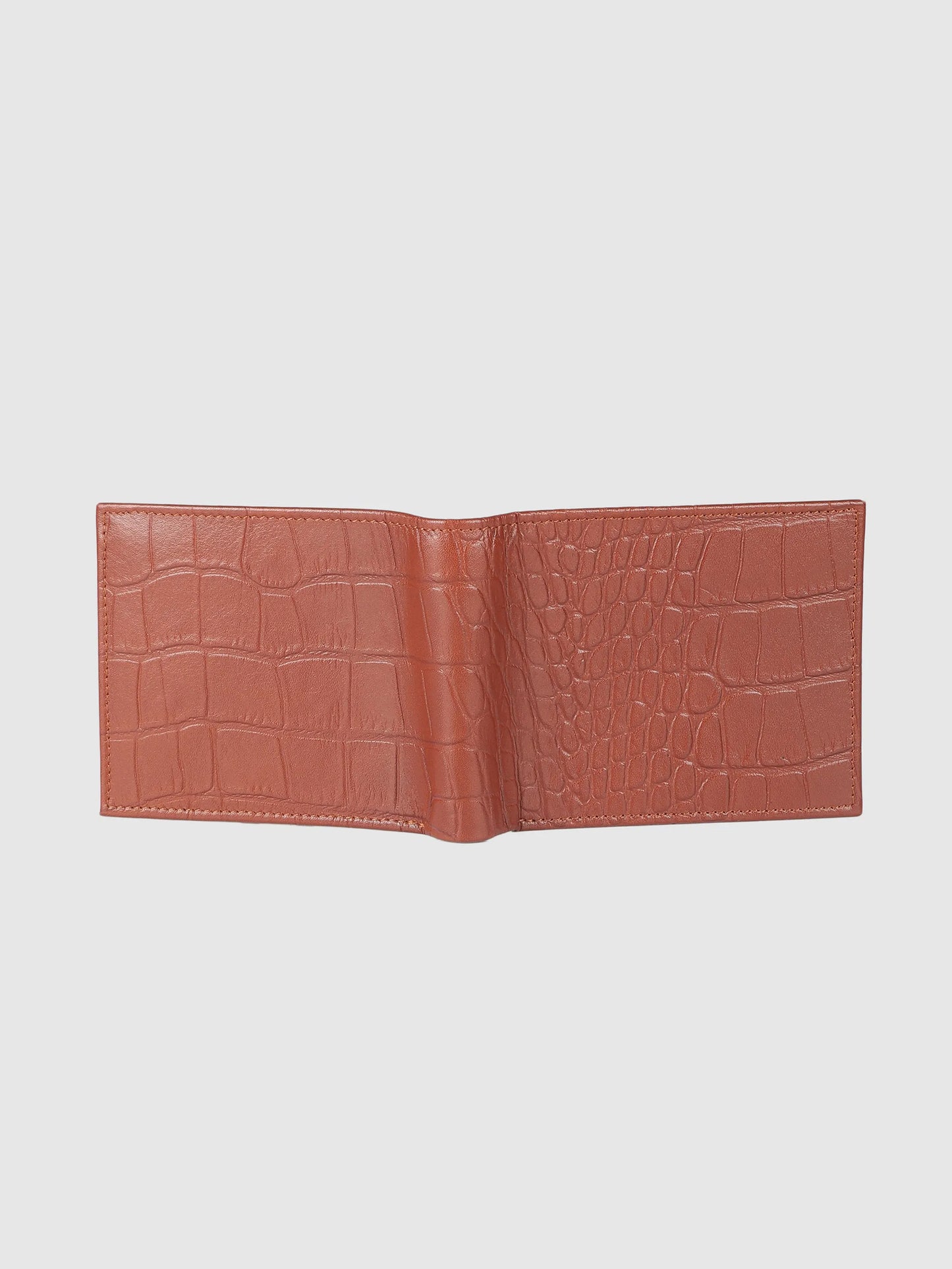 IN.HIDE Classic Croco Dual Cognac & Tan  Real Leather Bi-Fold Wallet with 11 Card Holders for Men