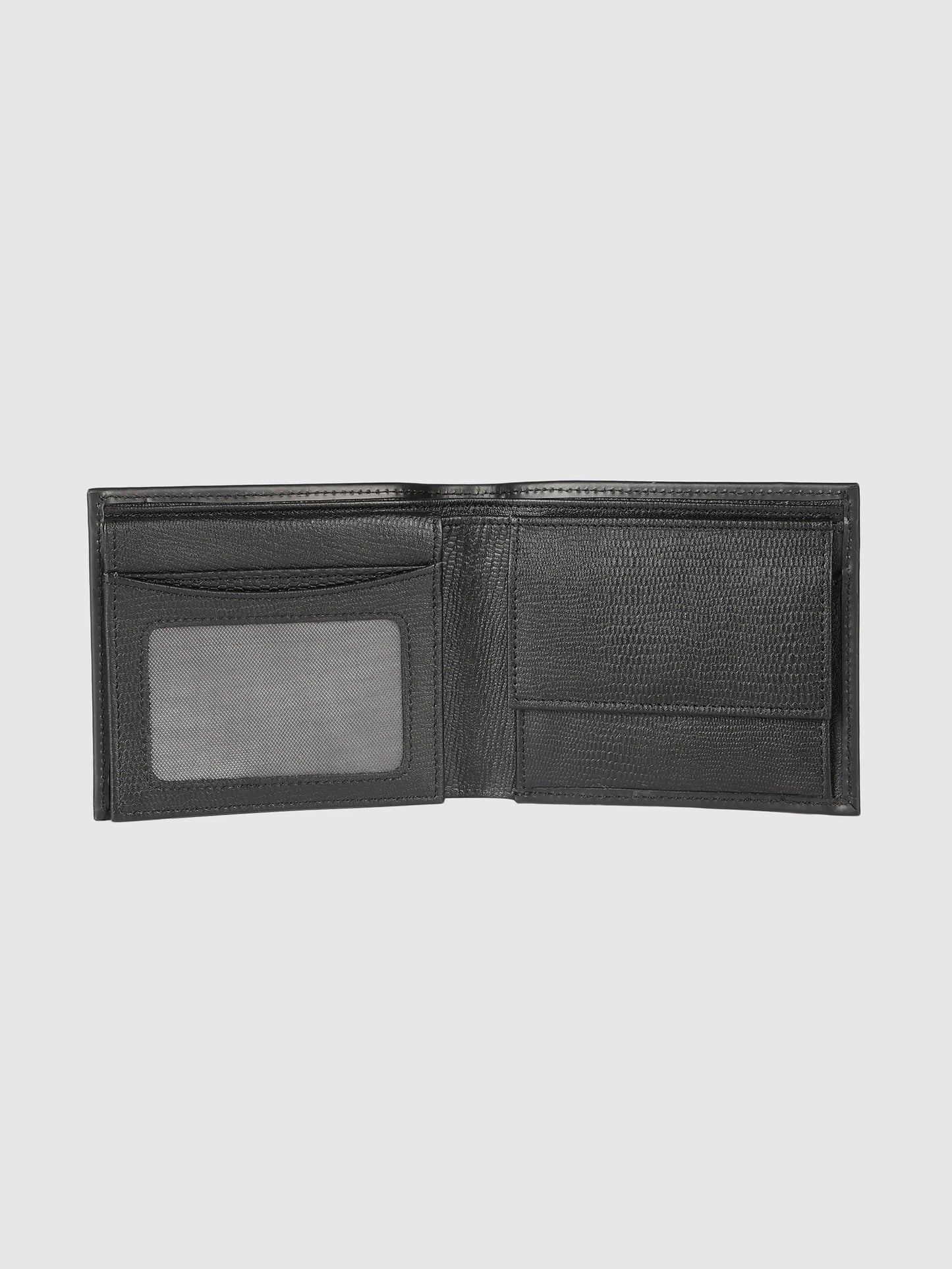 IN.HIDE Black Soft Matte Finish Real Leather Wallet for Men - 6 card slots with coin Pocket