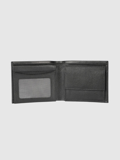 IN.HIDE Black Soft Matte Finish Real Leather Wallet for Men - 6 card slots with coin Pocket