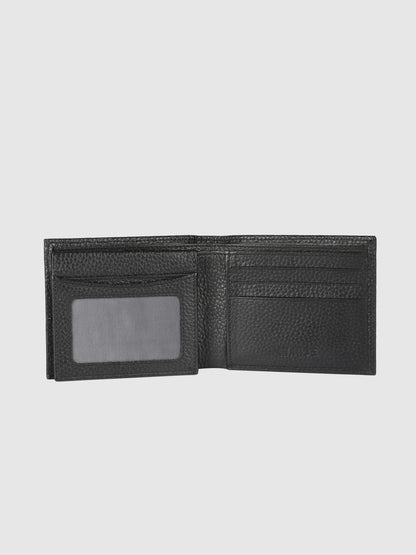 IN.HIDE Classic Black PDM Real Leather Bi-Fold Wallet with 10 Card Holders for Men