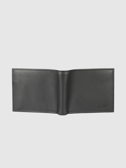 IN.HIDE Black Soft Matte Finish Real Leather Wallet for Men - 6 card slots with coin Pocket