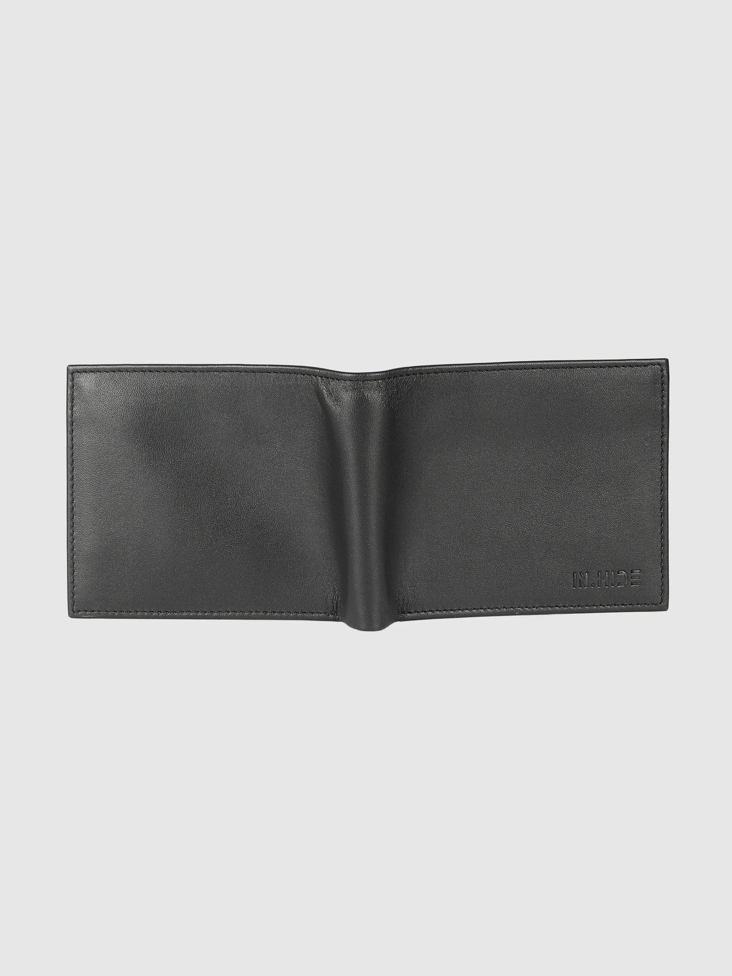 IN.HIDE Black Soft Shiny Leather Wallet for Men – 10 Card Slots, Hidden Pocket, Premium Quality