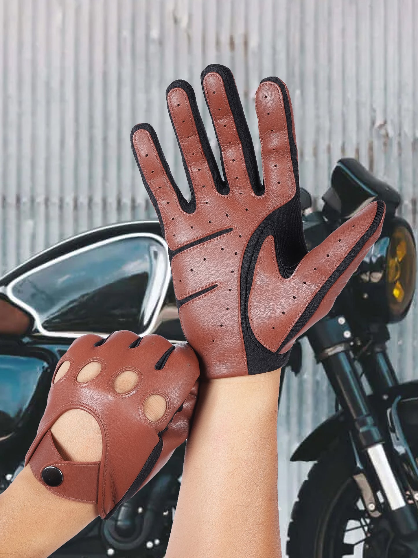 IN.HIDE Classic Rider Gloves - Brown Cognac