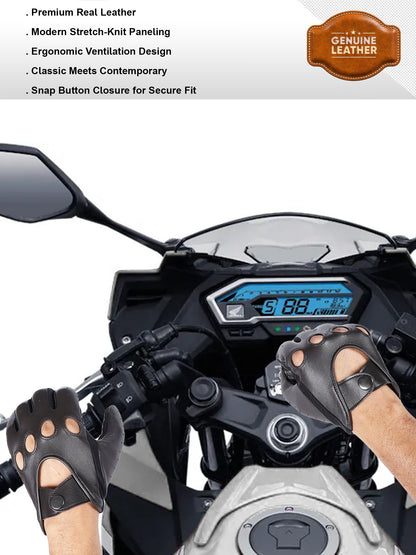 IN.HIDE Classic Rider Gloves - Dark Brown