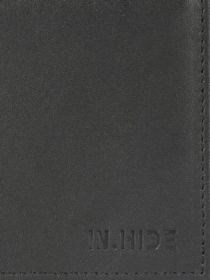 IN.HIDE Black & Red Soft Matte Real Leather Dual-Color Wallet for Men