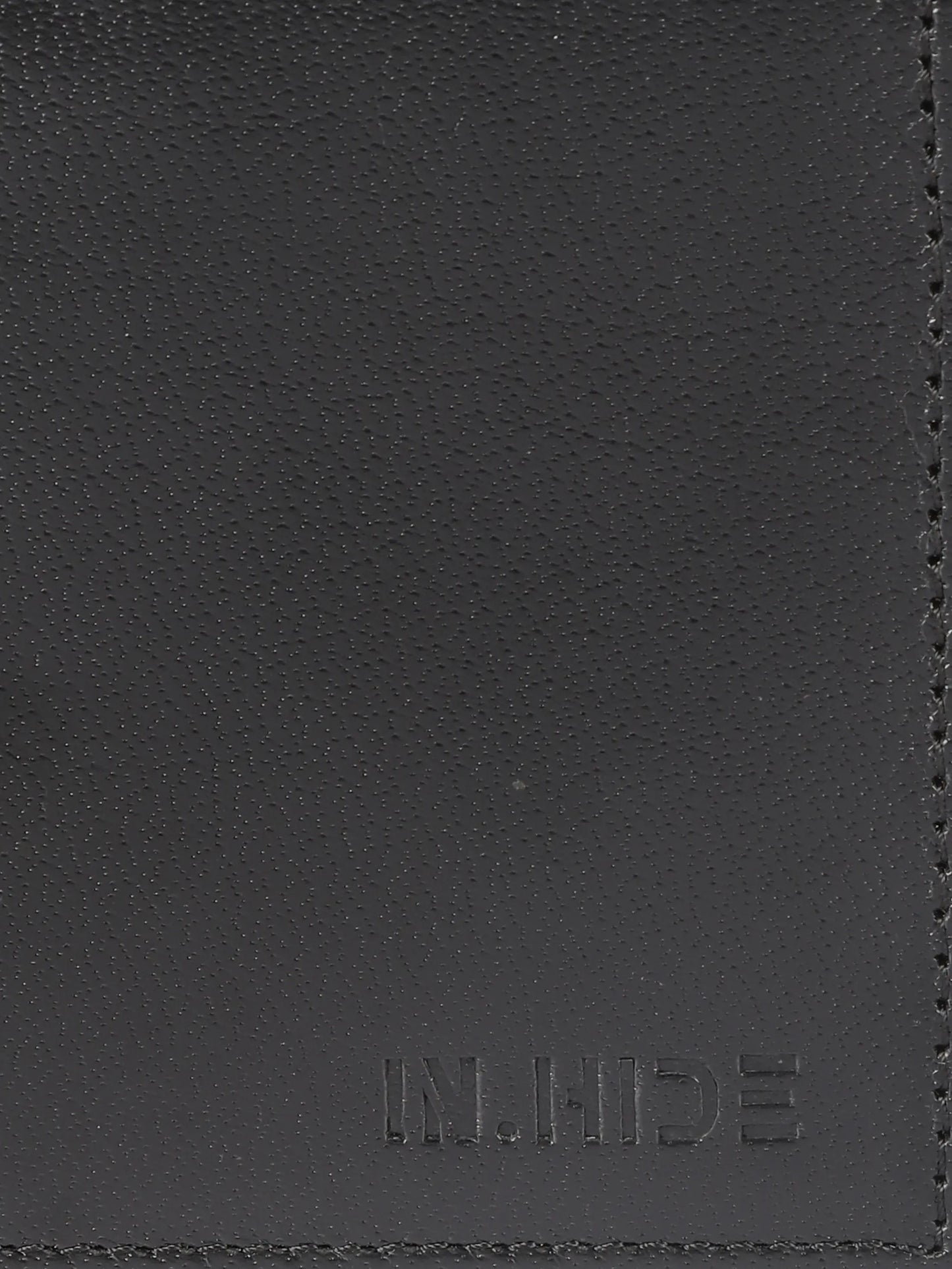 IN.HIDE Black Soft Matte Finish Real Leather Wallet for Men - 6 card slots with coin Pocket